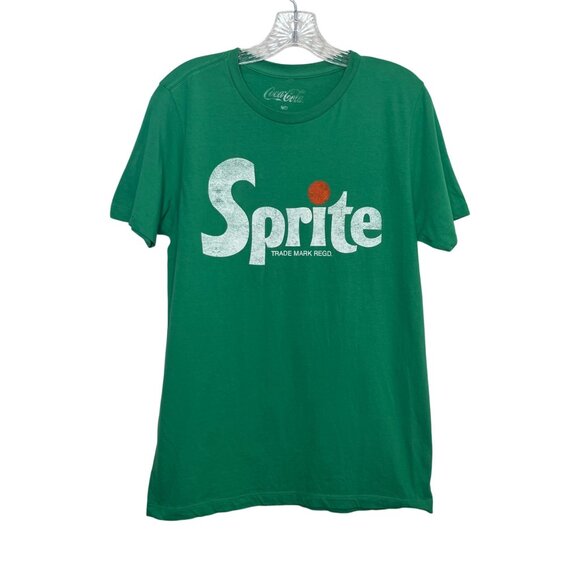 Sprite Logo Tshirt Mens Medium Green Short Sleeves Coca Cola - Picture 1 of 6